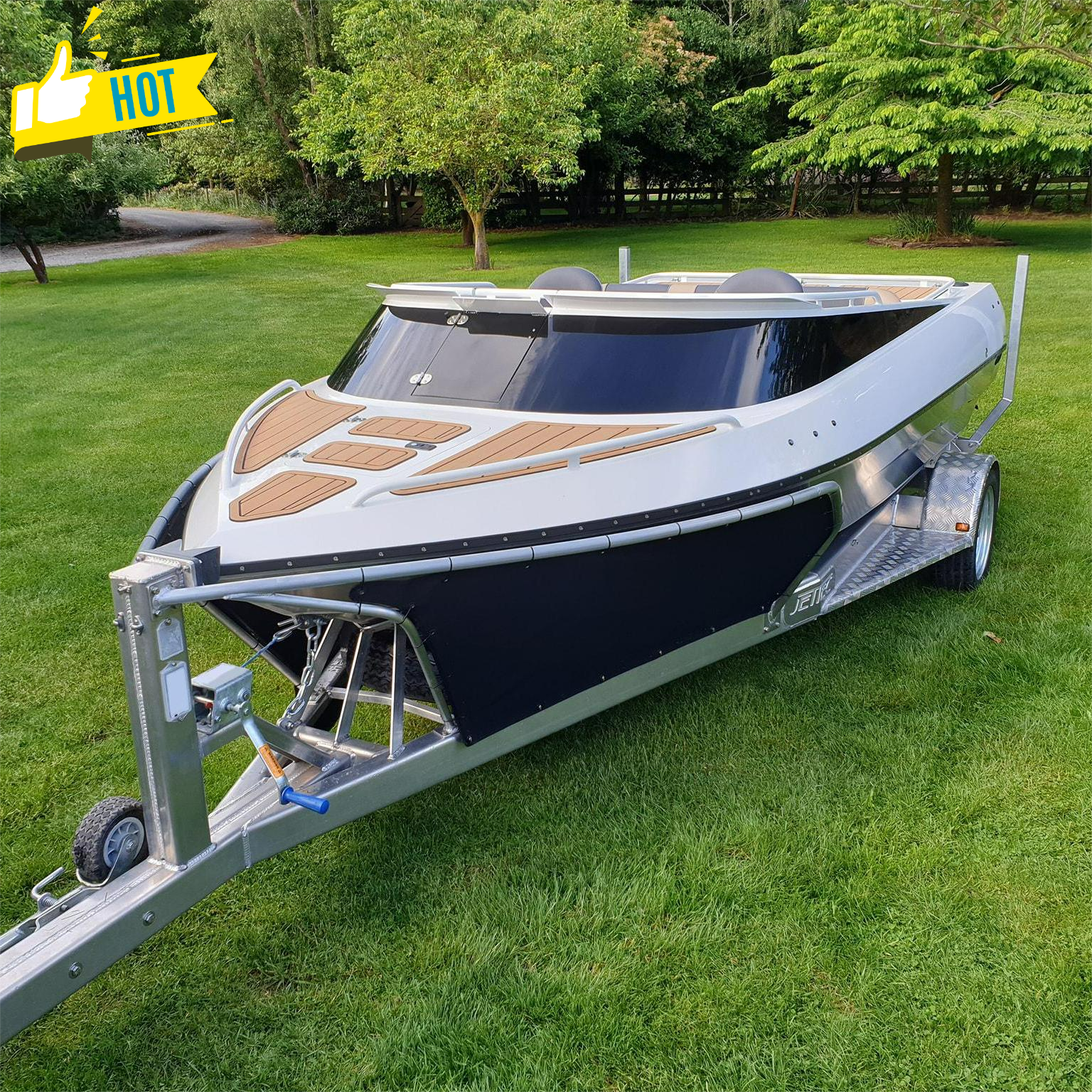 2022 Best 14 Ft Aluminum Shallow Water River Jet Boat Inboard Engine Yacht for Sale
